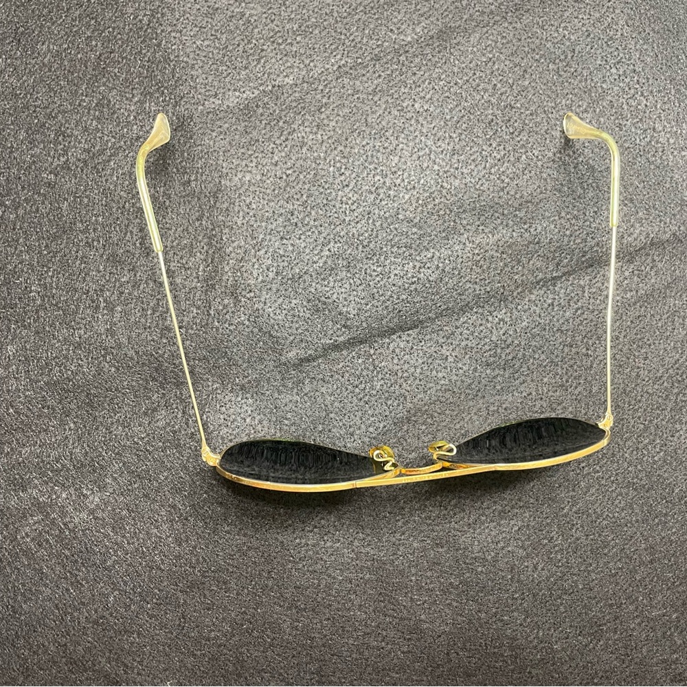 Vintage Ray-Ban B&L Aviator Sunglasses Gold Frame Green Lenses Fair Condition